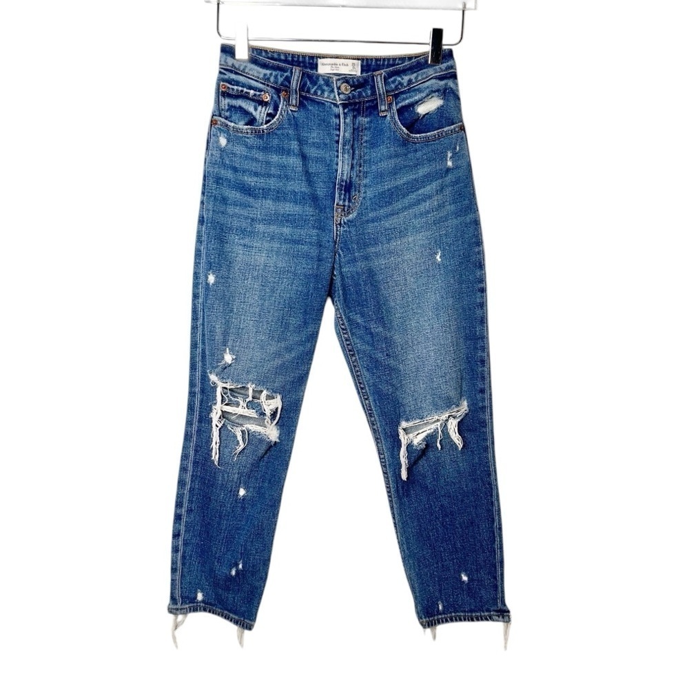 Abercrombie & Fitch The Mom High Rise Medium Wash Women’s Jeans Sz 25 X Short